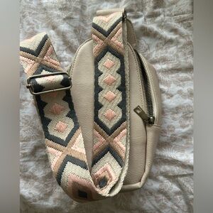 Cream & Pink Women's Crossbody Bag